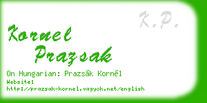 kornel prazsak business card