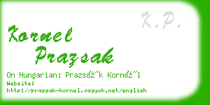 kornel prazsak business card